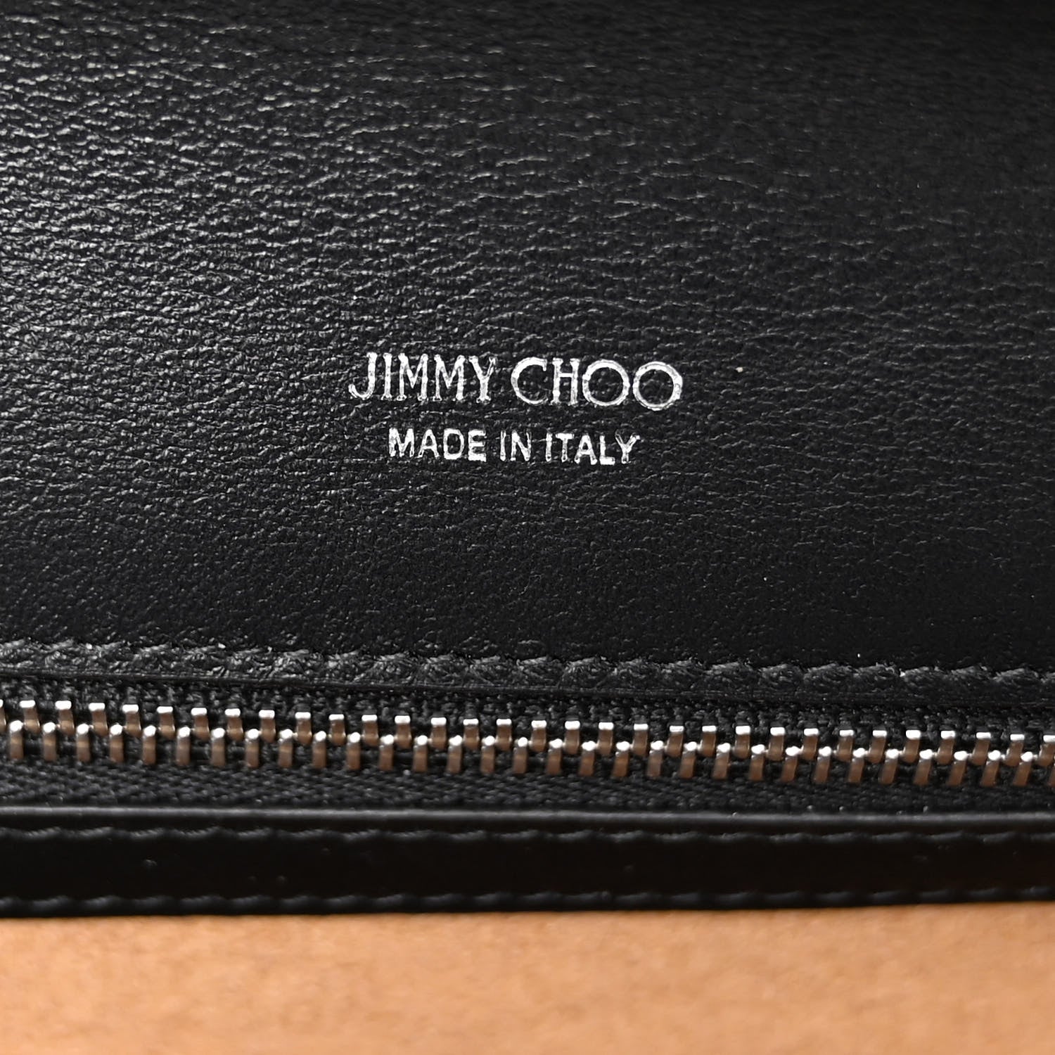 Jimmy Choo Smooth Calfskin Crystal Embellished Chain Wallet Black 6 of 10