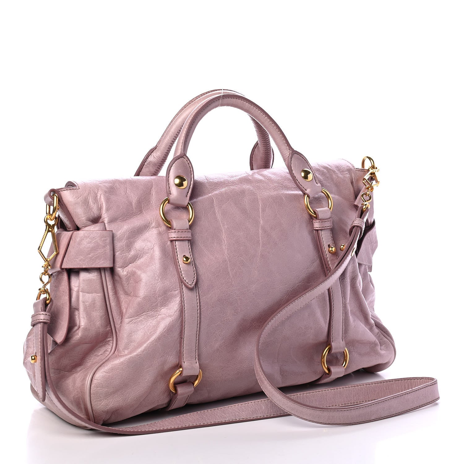Miu Miu Vitello Lux Large Bow Bag Mughetto 2 of 4