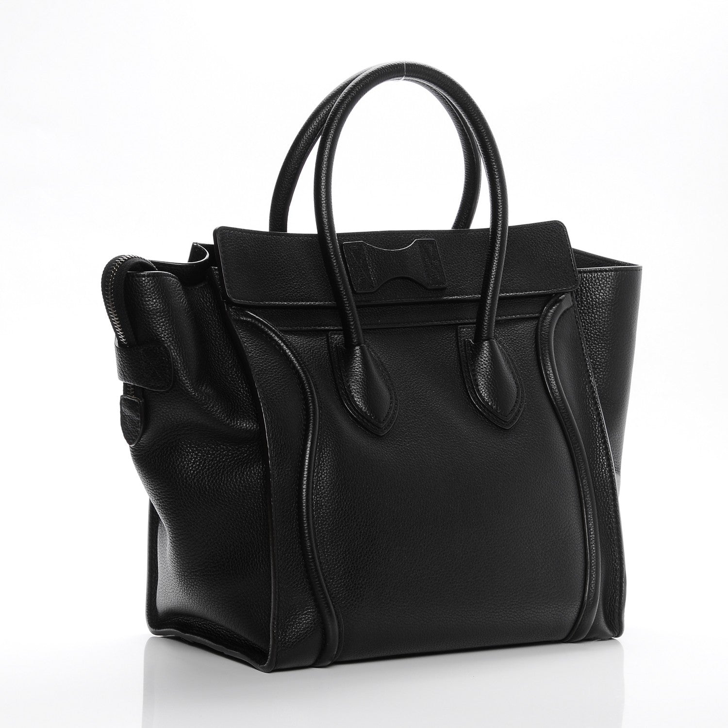 Celine Drummed Calfskin Mini Luggage Black 3 of 7