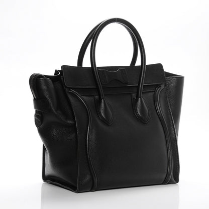 Celine Drummed Calfskin Mini Luggage Black 3 of 7