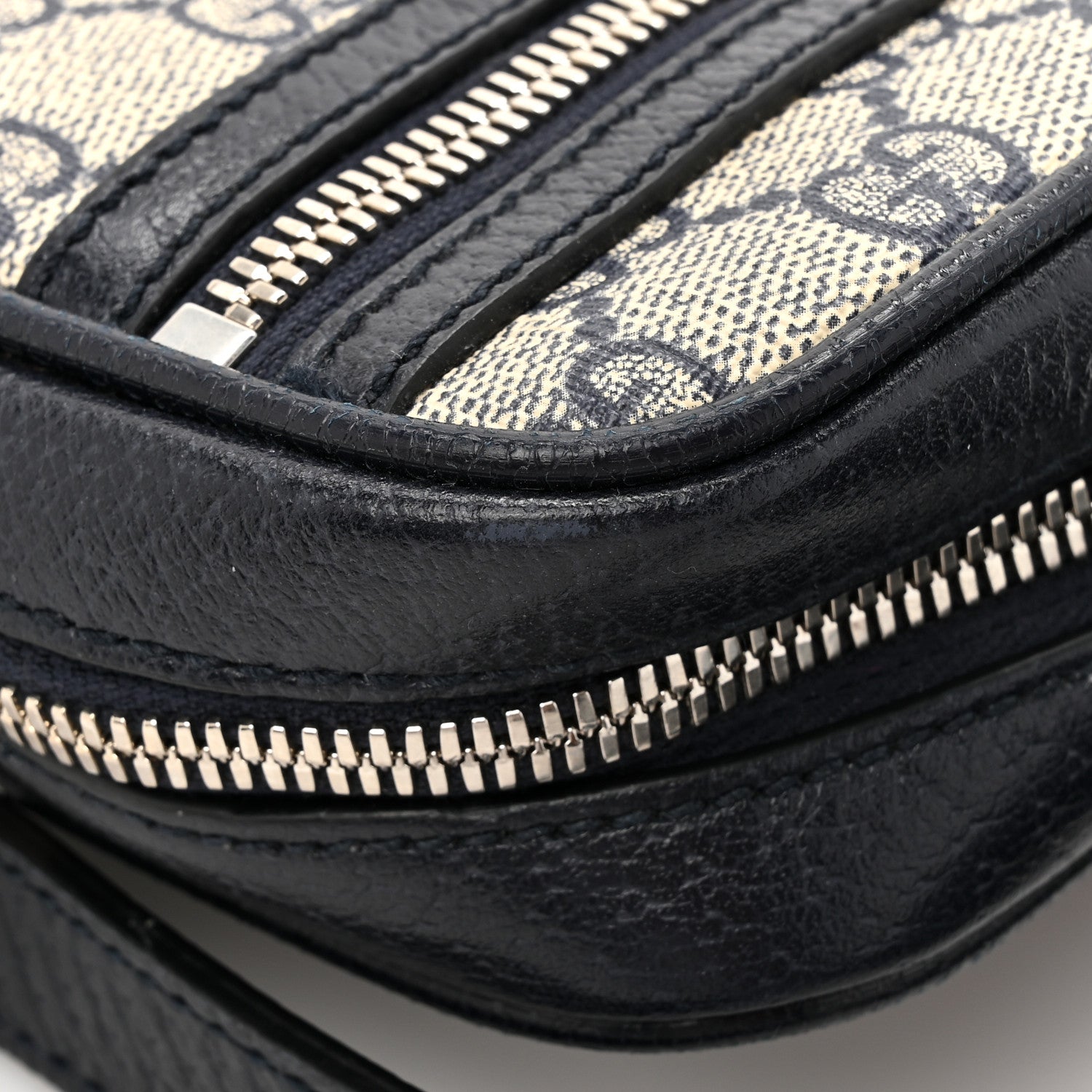 Gucci GG Supreme Monogram Textured Calfskin Web Mini Ophidia Messenger Beige Blue 11 of 11