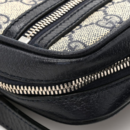 Gucci GG Supreme Monogram Textured Calfskin Web Mini Ophidia Messenger Beige Blue 11 of 11