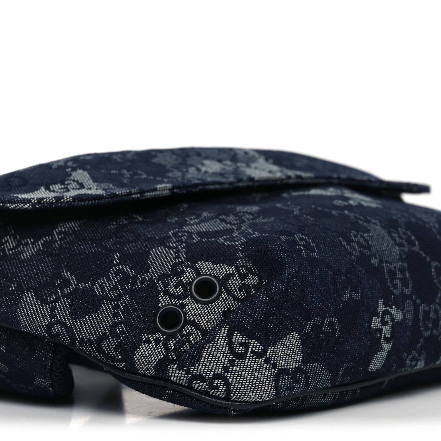 Gucci Denim Monogram Web Belt Bag Blue Multicolor 9 of 10