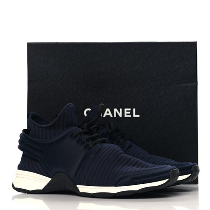 Chanel Stretch Fabric CC Sneakers 40 Black 9 of 9