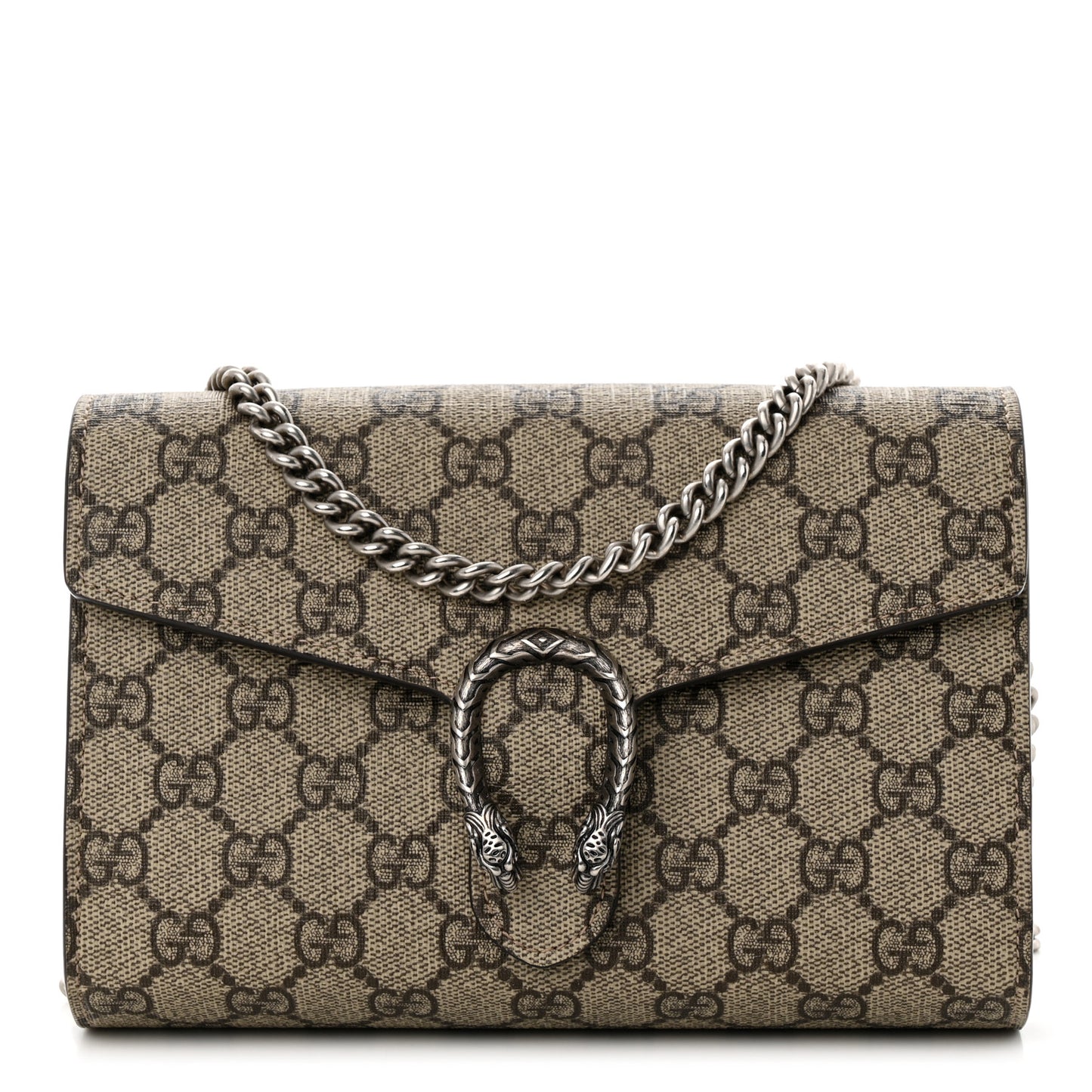 GG Supreme Monogram Mini Dionysus Chain Wallet Beige Taupe
