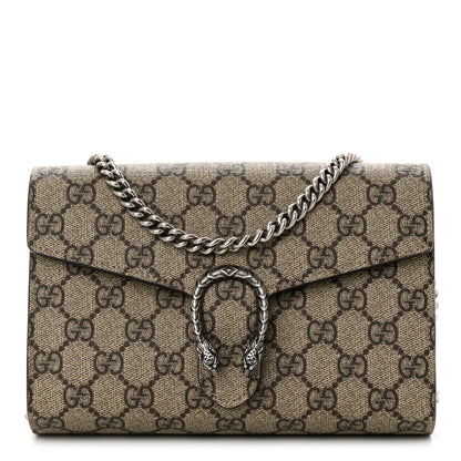 Gucci GG Supreme Monogram Mini Dionysus Chain Wallet Beige Taupe 1 of 12