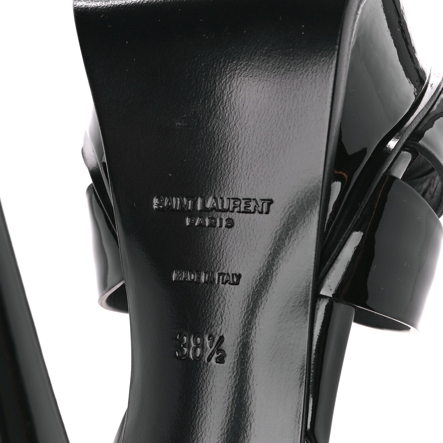 Saint Laurent Patent Tribute 105 Platform Sandals 38.5 Black 6 of 8