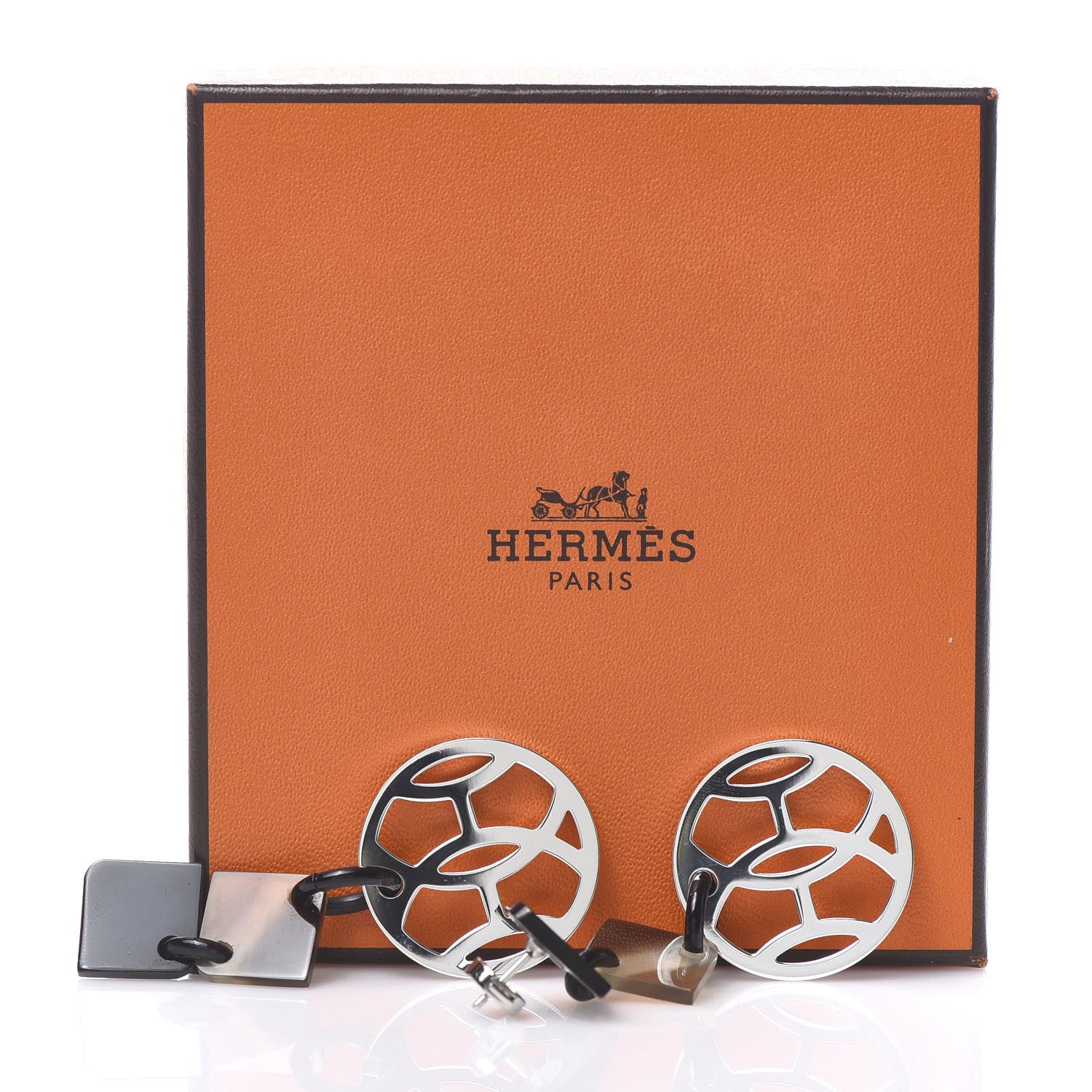 Hermes Sterling Silver Buffalo Horn PM Lift Earrings 6 of 6