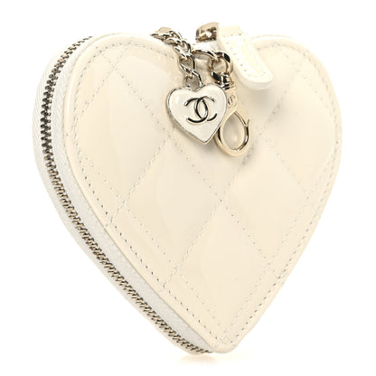 Chanel Patent Calfskin Resin Quilted CC Heart Clutch With Chain Black 4 of 21