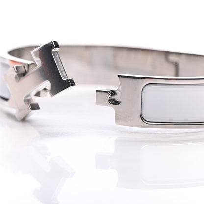 Hermes Enamel Narrow Clic Clac H Bracelet PM White 5 of 6