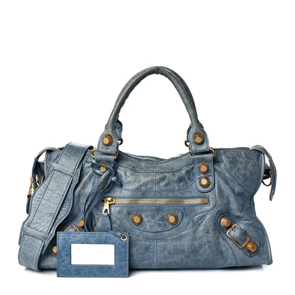 Balenciaga Agneau Giant 21 Gold Hardware Part Time Bleu 1 of 10