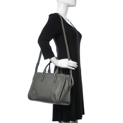 Alexander McQueen Pebbled Calfskin Small Skull Padlock Zip Around Tote Grey 2 of 9