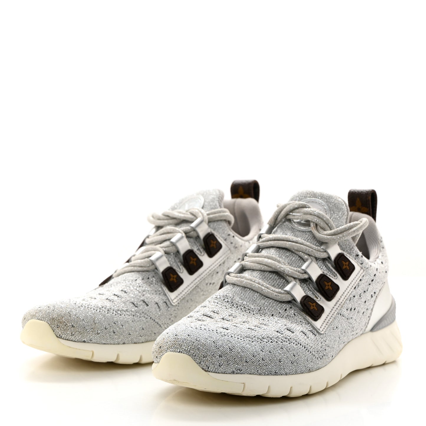 Technical Nylon Monogram Rubber Aftergame Sneakers 40 Silver