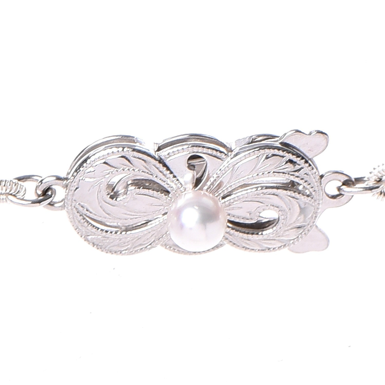 Mikimoto 18K White Gold Akoya Cultured Pearl 6.5mm Strand Necklace 18 5 of 6