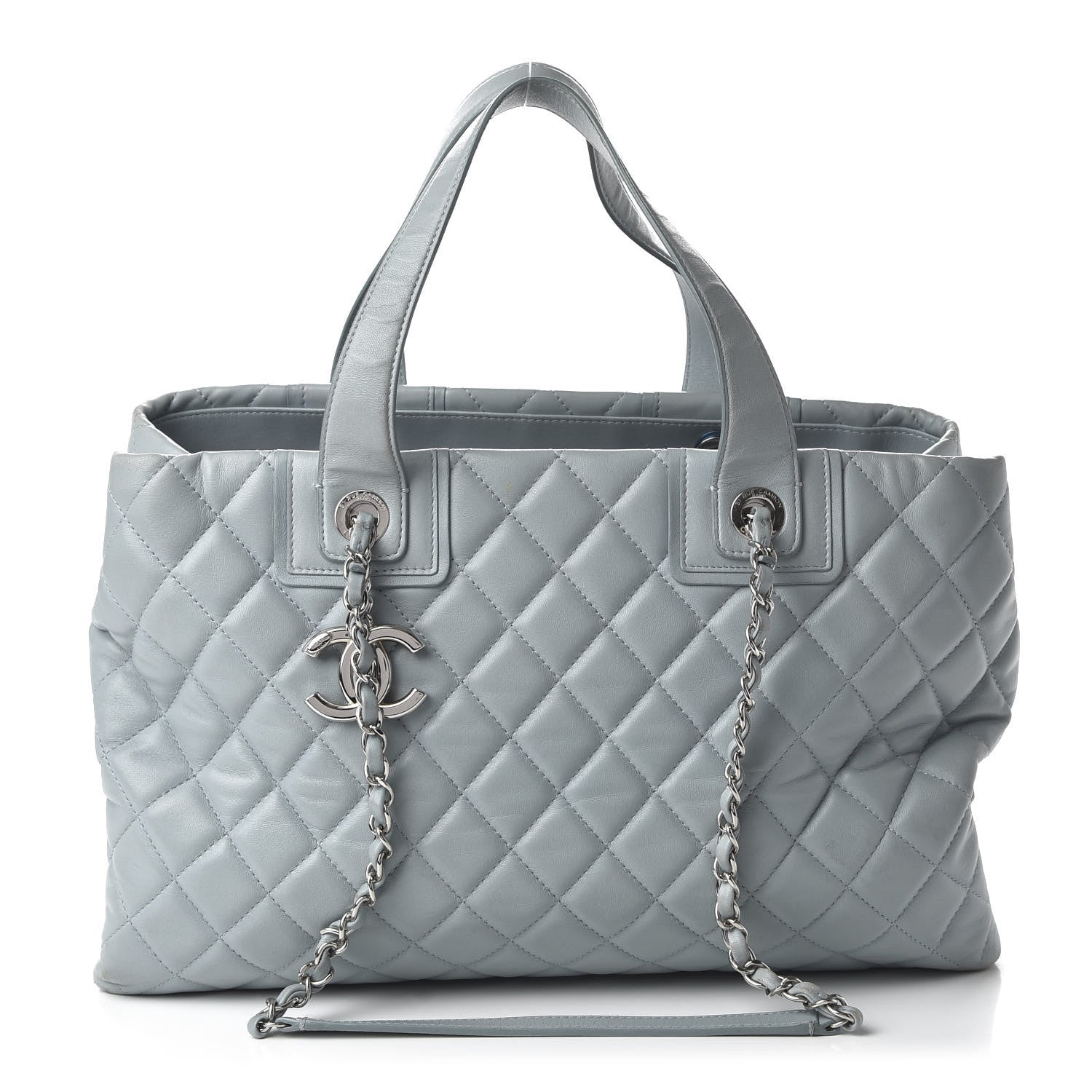 Chanel Lambskin Quilted Daily Shopping Tote Light Blue 1 of 11