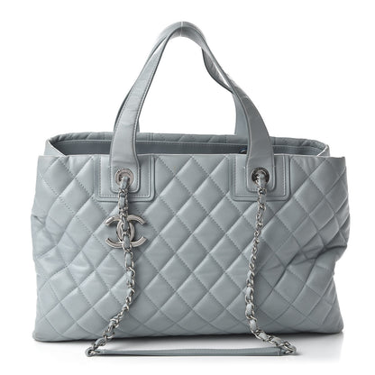 Chanel Lambskin Quilted Daily Shopping Tote Light Blue 1 of 11