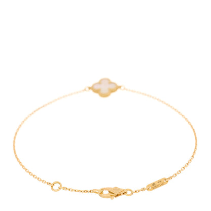 Van Cleef & Arpels 18K Yellow Gold Mother of Pearl Sweet Alhambra Bracelet 2 of 4