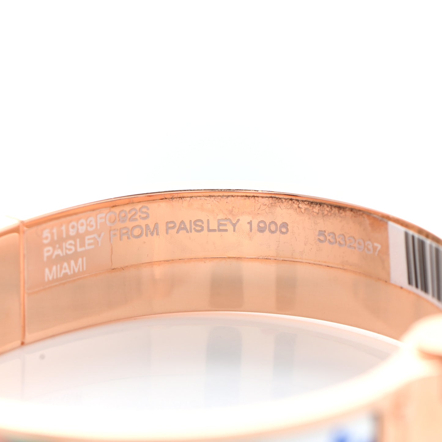 Enamel Printed Paisley From Paisley Narrow Hinged Bracelet S Miami