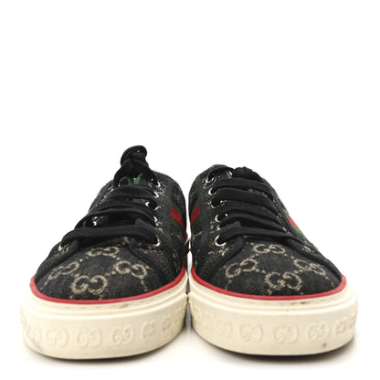 Gucci New Denim GG Monogram Web Womens 1977 Tennis Sneakers 39 Black Ivory 5 of 18
