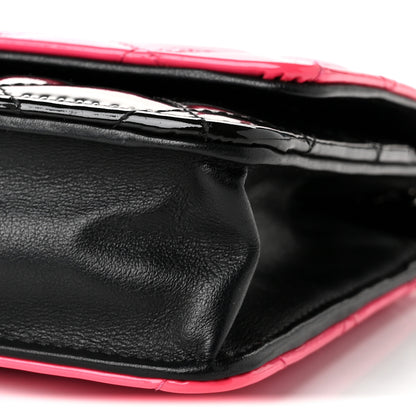 Chanel Patent Quilted Bi-Color Wallet On Chain WOC Pink Black 11 of 12