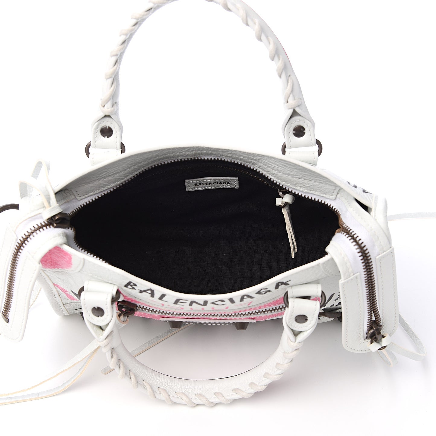 Agneau Graffiti All Over Classic Hardware Mini City White Multicolor