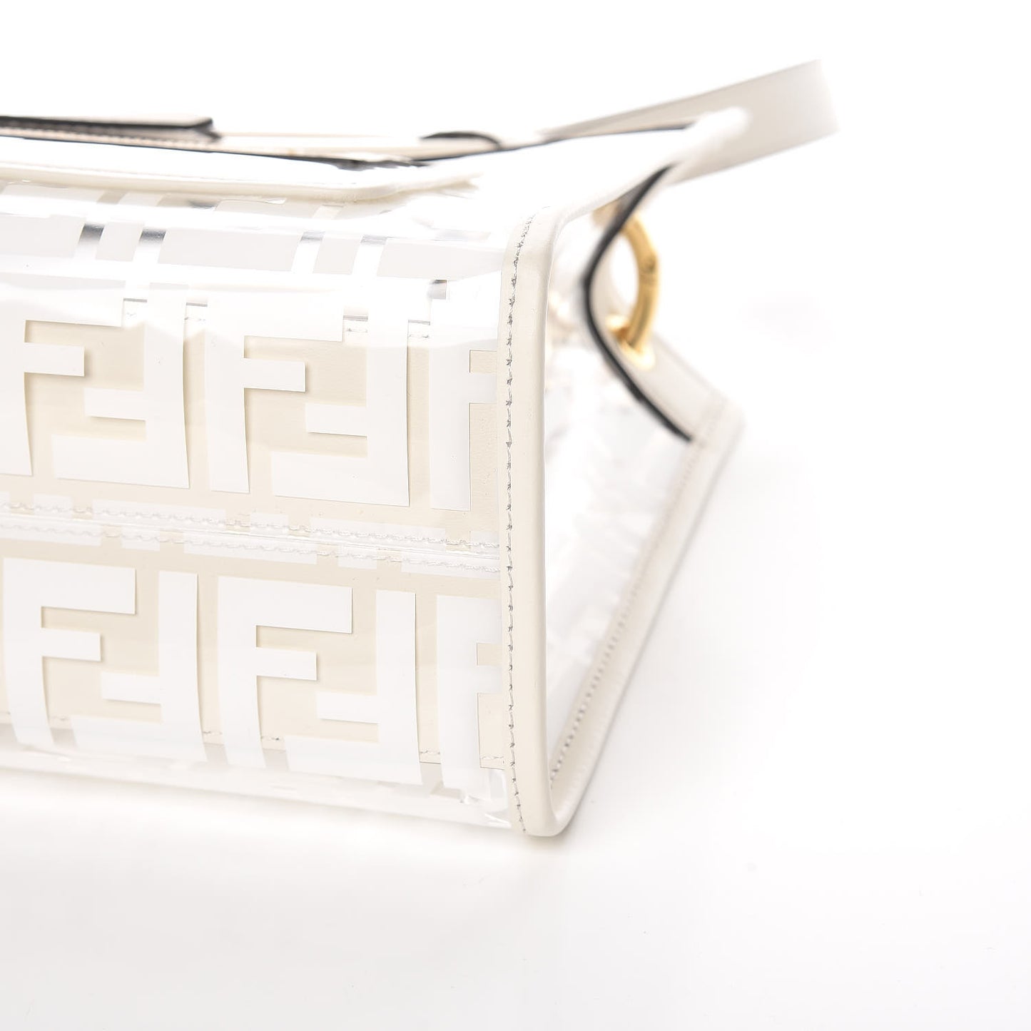 TPU FF Vitello Century Plexiglass Small Runaway Shopper Tote White