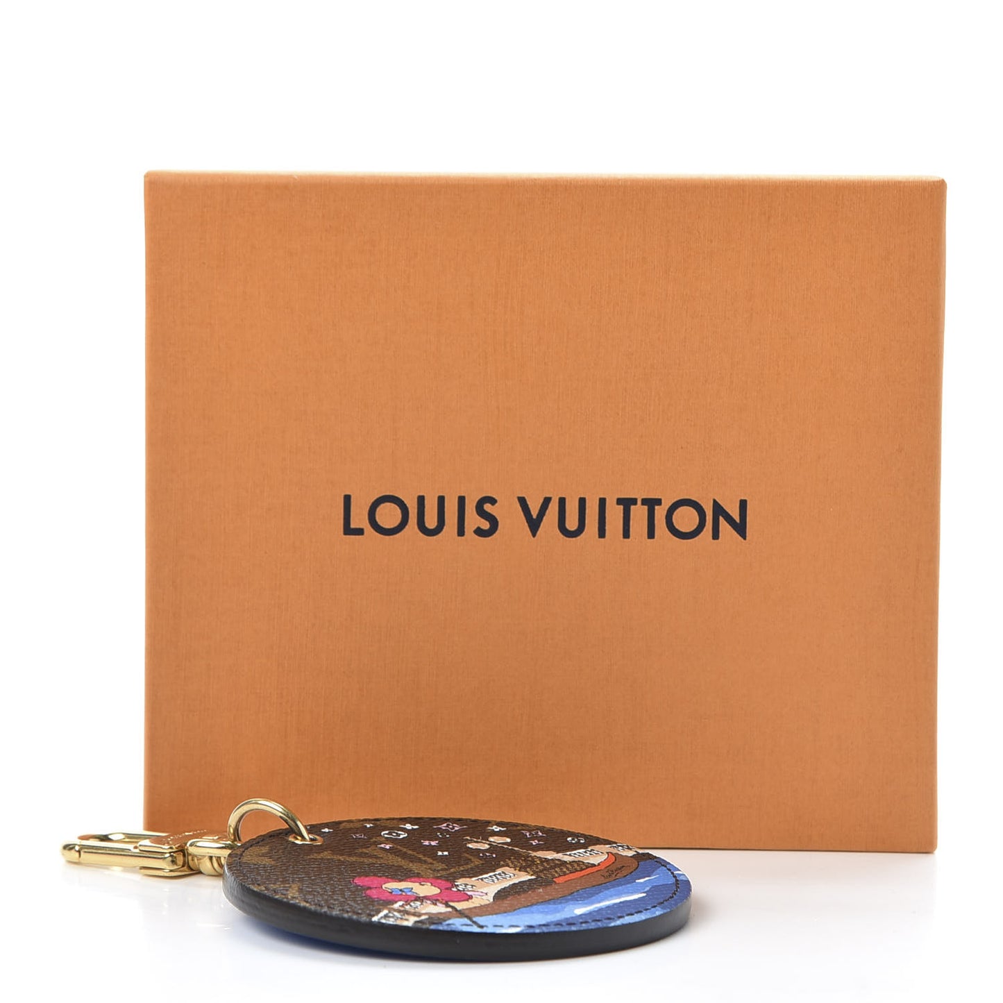 Monogram 2019 Christmas Animation Venice Bag Charm Key Ring Blue