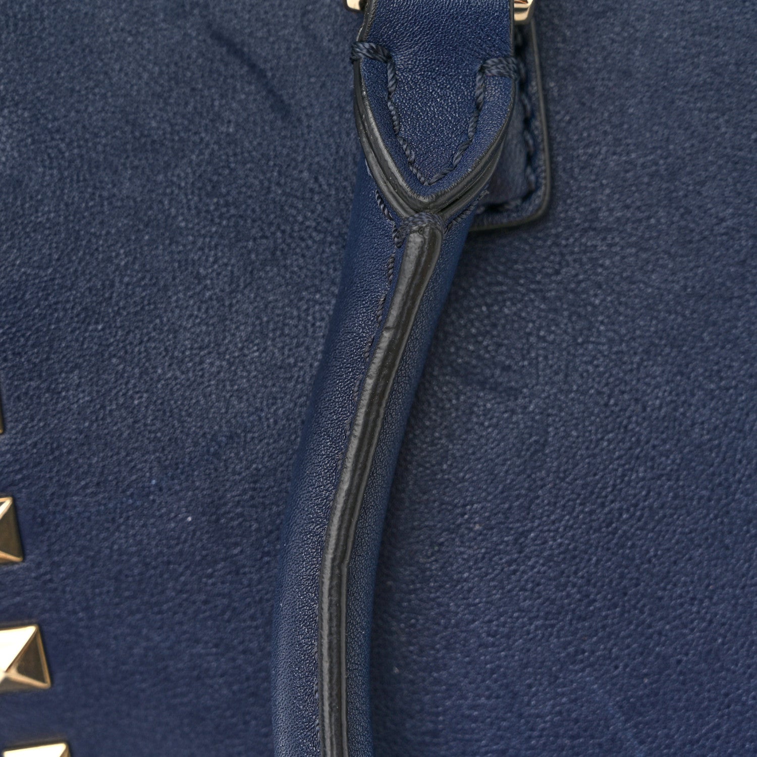 Valentino Garavani Vitello Rockstud Double Handle Tote Marine 12 of 13