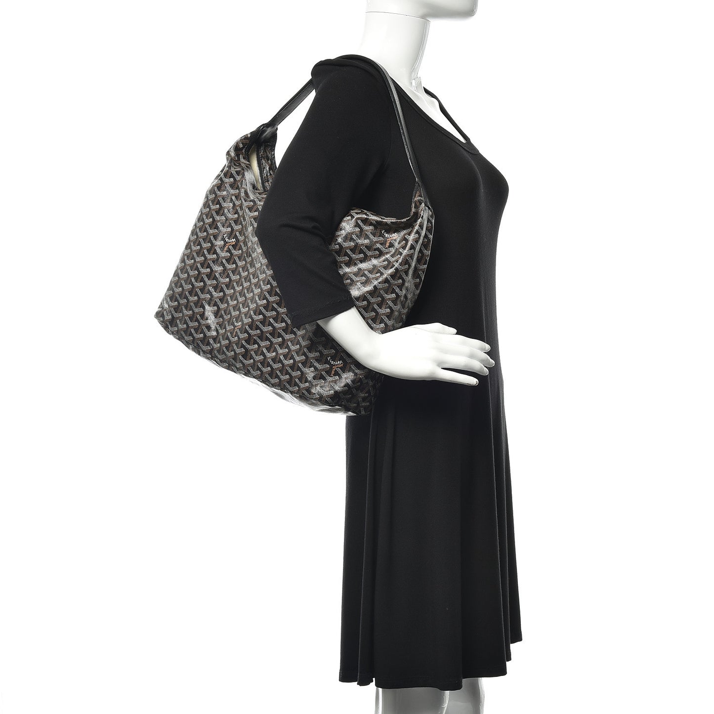 Goyardine Fidji Zip Hobo Black