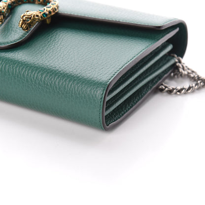 Gucci Calfskin Mini Dionysus Chain Wallet Emerald 8 of 9