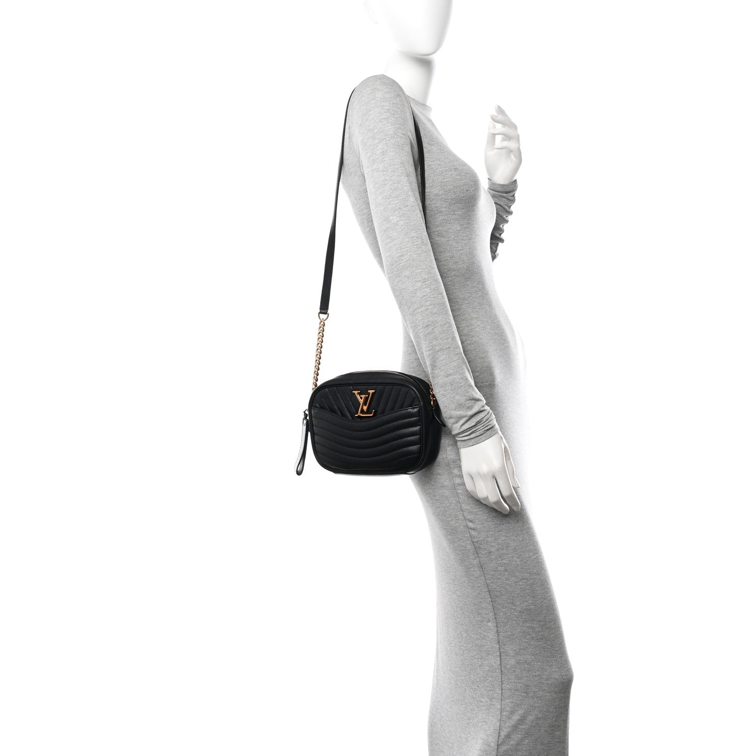 Louis Vuitton Calfskin New Wave Camera Bag Black 2 of 12