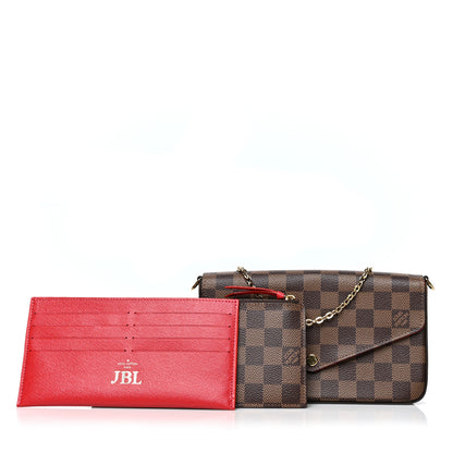 Louis Vuitton Damier Ebene Pochette Felicie Chain Wallet 1 of 13