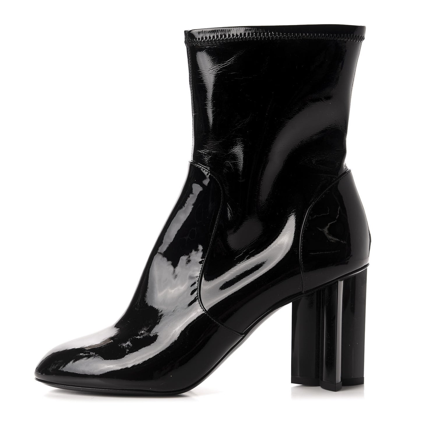 Patent Silhouette Ankle Boots 40 Black