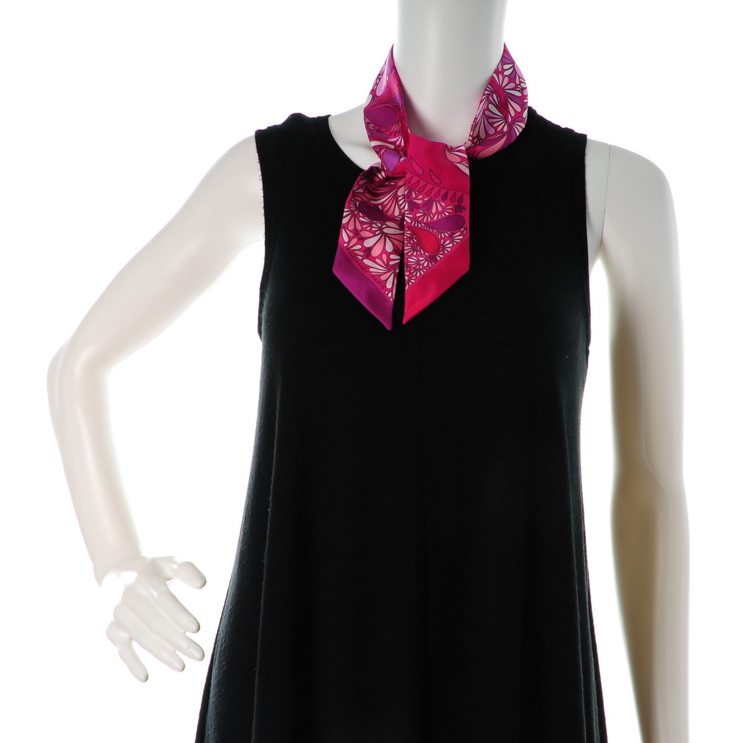 Hermes Silk Millefleurs Du Mexique Twilly Fuchsia Mauve Rose 2 of 5
