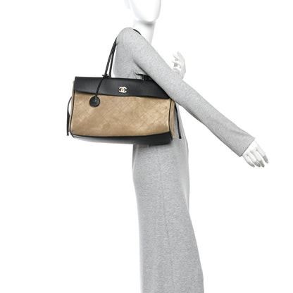 Chanel Grained Calfskin Suede Urban Essentials Large Shopping Bag Dark Beige Black Dark Beige Black 2 of 11
