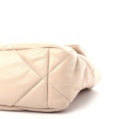 Chanel Lambskin Quilted Large Chanel 19 Flap Light Beige 9 of 10