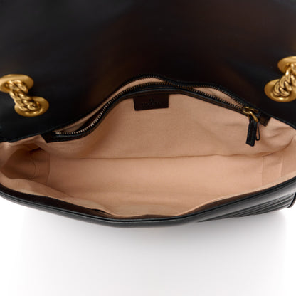 Gucci Calfskin Matelasse Medium GG Marmont Shoulder Bag Black 5 of 14