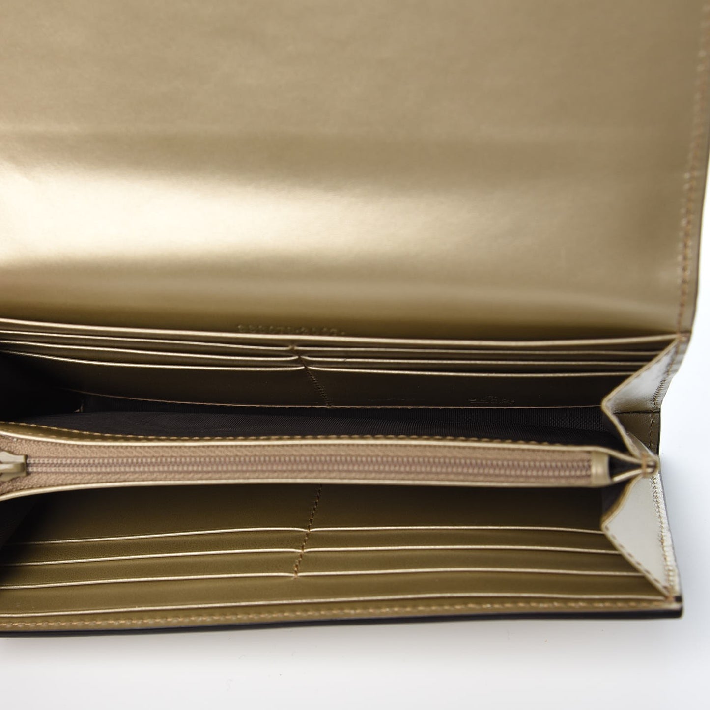 Metallic Guccissima Signature Bowy Continental Wallet Golden Beige