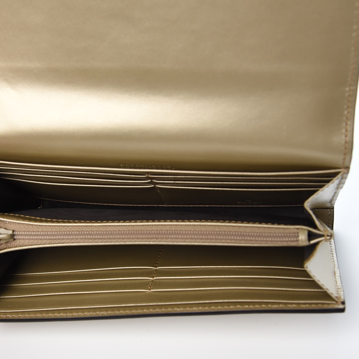 Gucci Metallic Guccissima Signature Bowy Continental Wallet Golden Beige 5 of 7