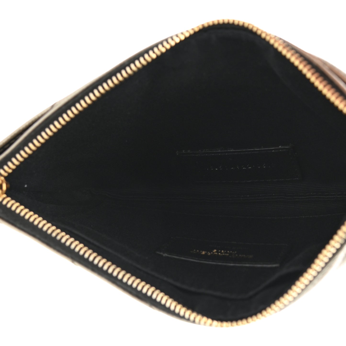 Metallic Grain De Poudre Matelasse Chevron Monogram Bill Pouch Piombo