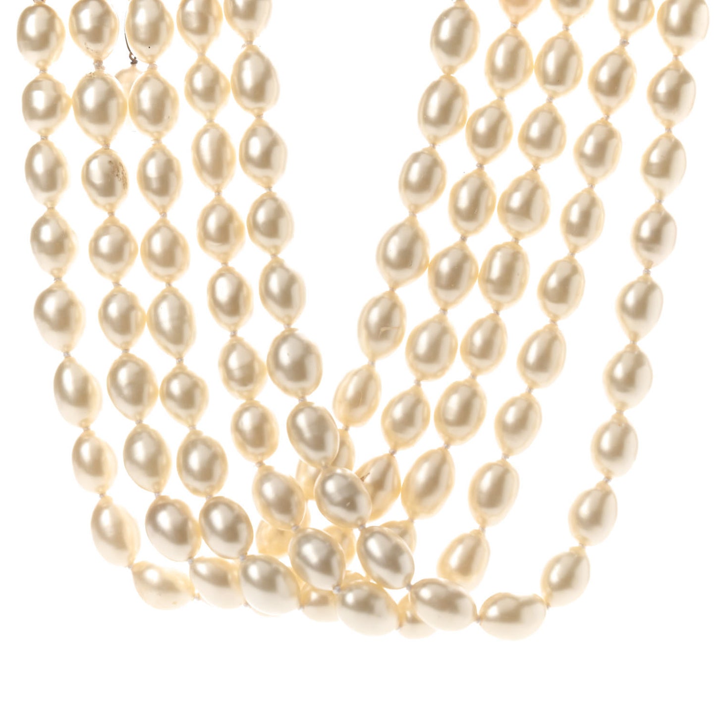 Pearl Multi Strand Choker Necklace Gold