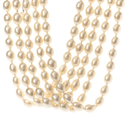 Chanel Pearl Multi Strand Choker Necklace Gold 1 of 7