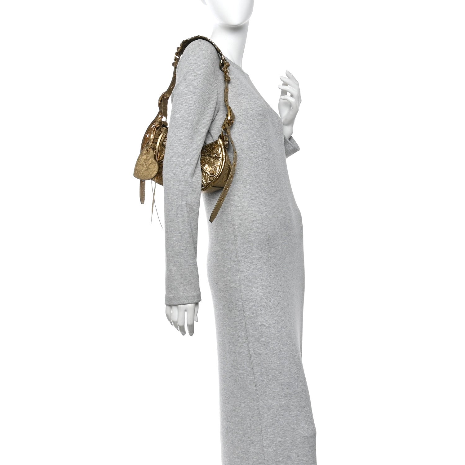 Balenciaga Metallic Agneau Arena Le Cagole Shoulder Bag XS Gold 2 of 11