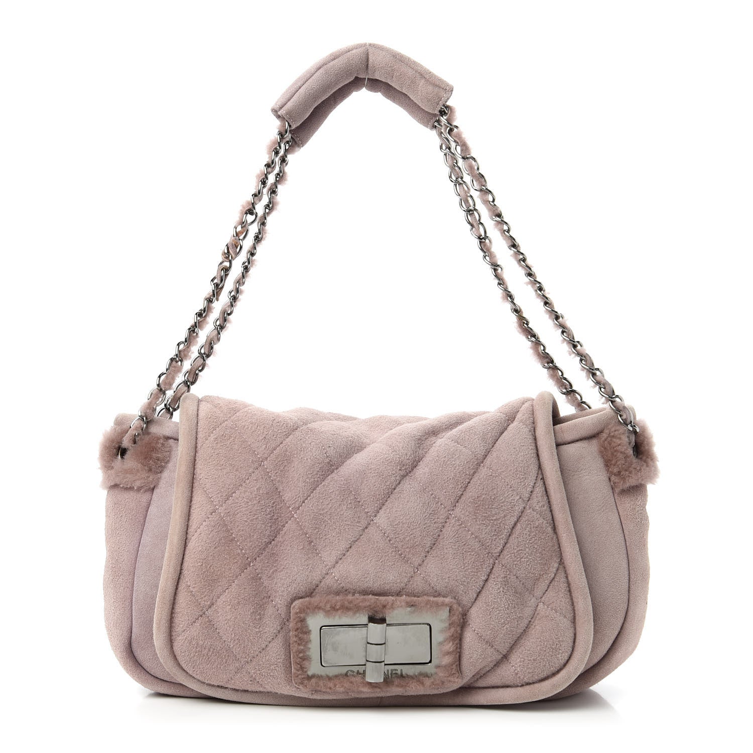 Chanel Shearling Quilted Mademoiselle Flap Pink 1 of 10