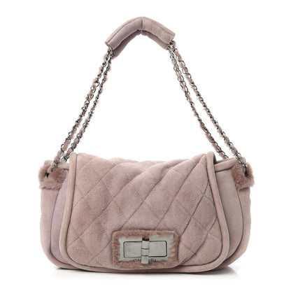 Chanel Shearling Quilted Mademoiselle Flap Pink 1 of 10