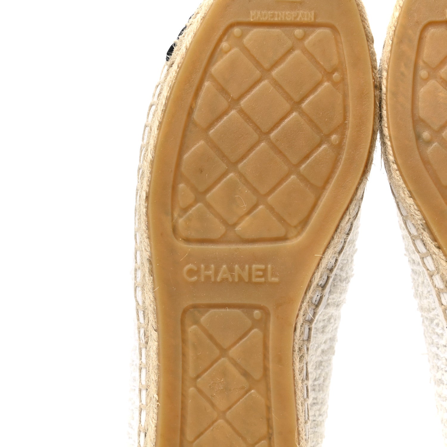 Chanel Tweed Grosgrain CC Espadrilles 36 White Black 8 of 10