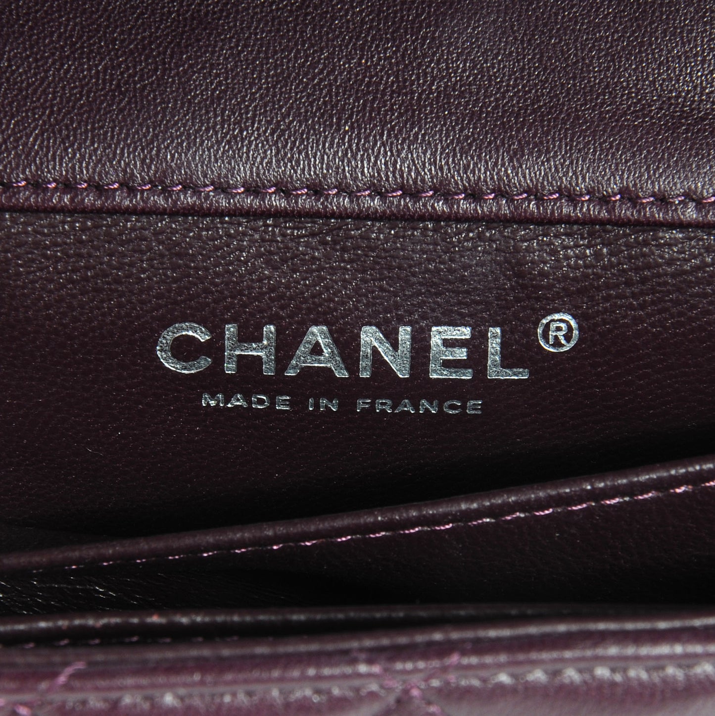 Lambskin Quilted Mini Flap Dark Purple