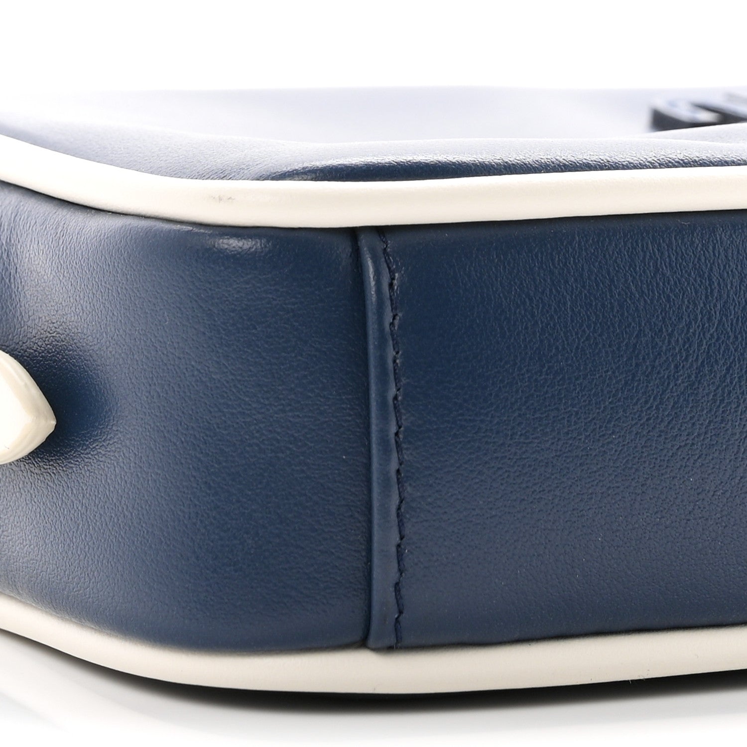Miu Miu Calfskin Softy Mini Beau Contrast Top Handle Bag Bluette White 8 of 10