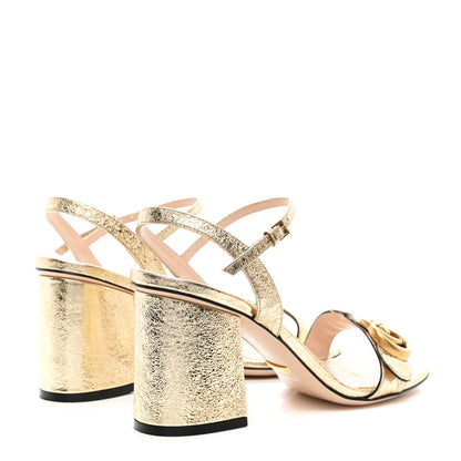 Gucci Galassia GG Marmont Ankle Wrap 75mm Sandals 37 Platino 4 of 9