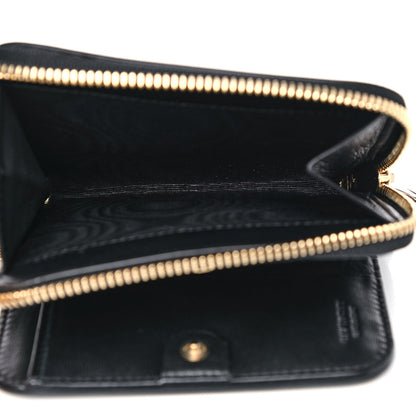 Givenchy Lambskin Shark Lock Zip Around Compact Wallet Black 6 of 9